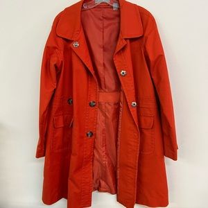 Women’s Burnt Orange Liz Claiborne Trench Coat